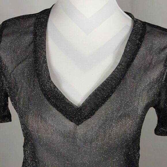 One Clothing Los Angeles Sheer Metallic Tee - Picture 2 of 6